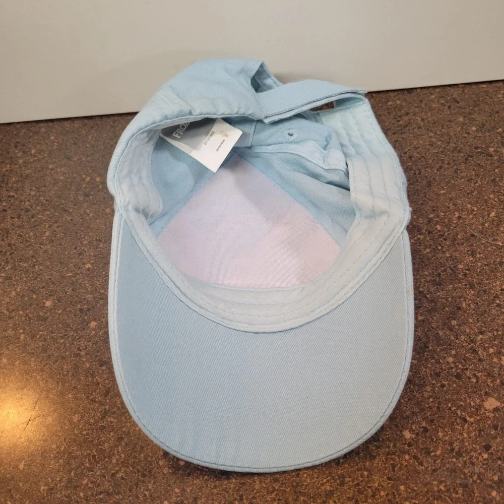 Walt Disney Frozen Baseball Cap Girls OS Blue Silver Metallic Strapback Hat